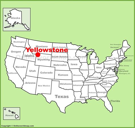 yellowstone national park map location usa